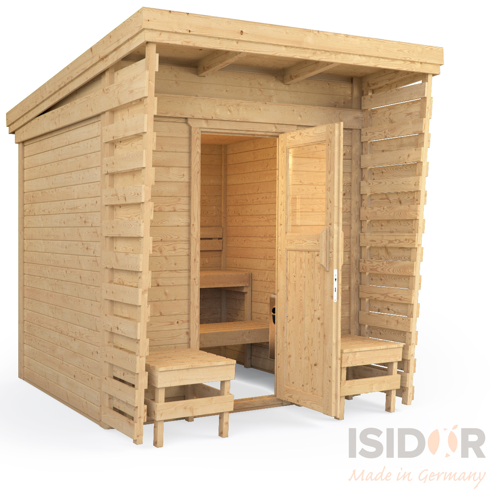 ISIDOR Gartensauna Saunahaus Sauna Gartenhaus 2x2m